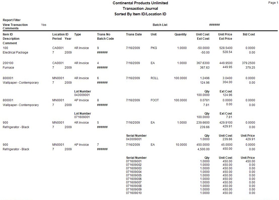 Transaction Journal